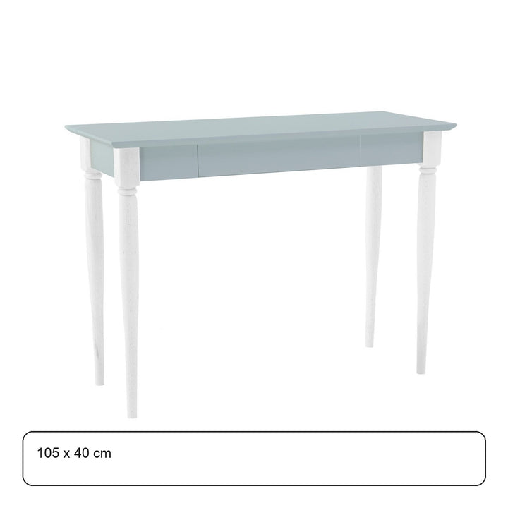 MAMO Skrivebord 105x40 cm  Hvide Ben / Lysegrå – maaldigram