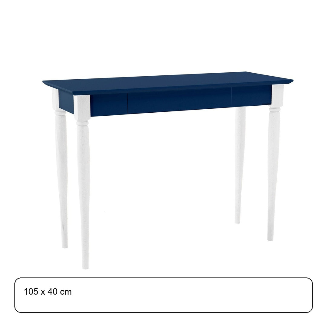 MAMO Skrivebord 105x40 cm  Hvide Ben / Marineblå – maaldigram