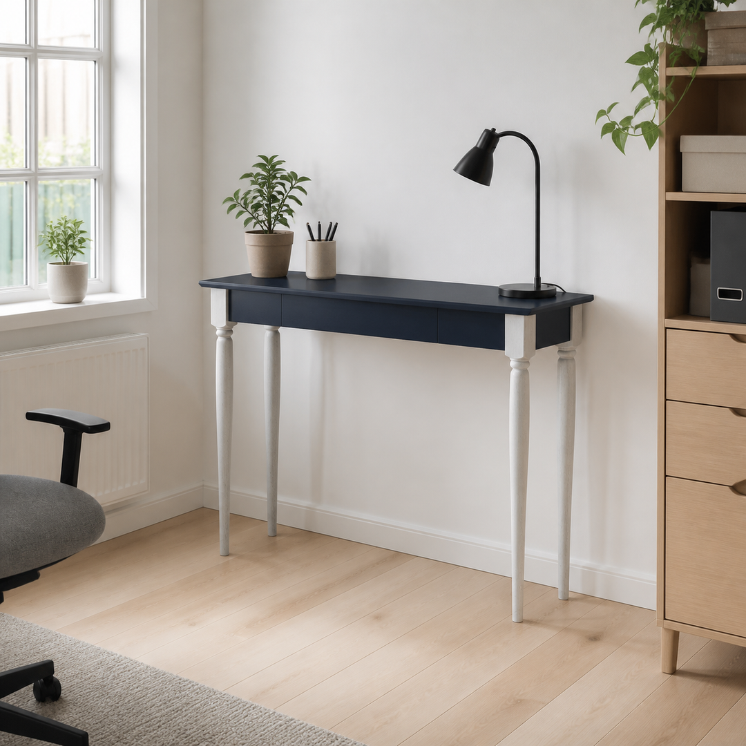 MAMO Skrivebord 105x40 cm Hvide Ben / Grafit – hero i naturlig brug