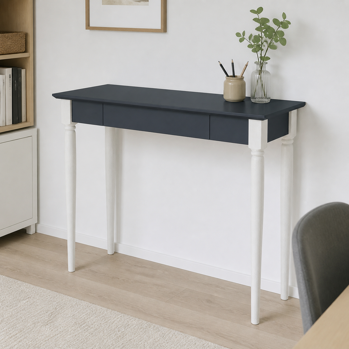 MAMO Skrivebord 105x40 cm Hvide Ben / Grafit – hele produktet lukket i hjemmet