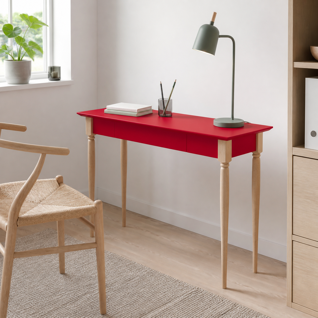 MAMO Skrivebord 105x40cm - Rød – anden naturlig anvendelse eller vinkel