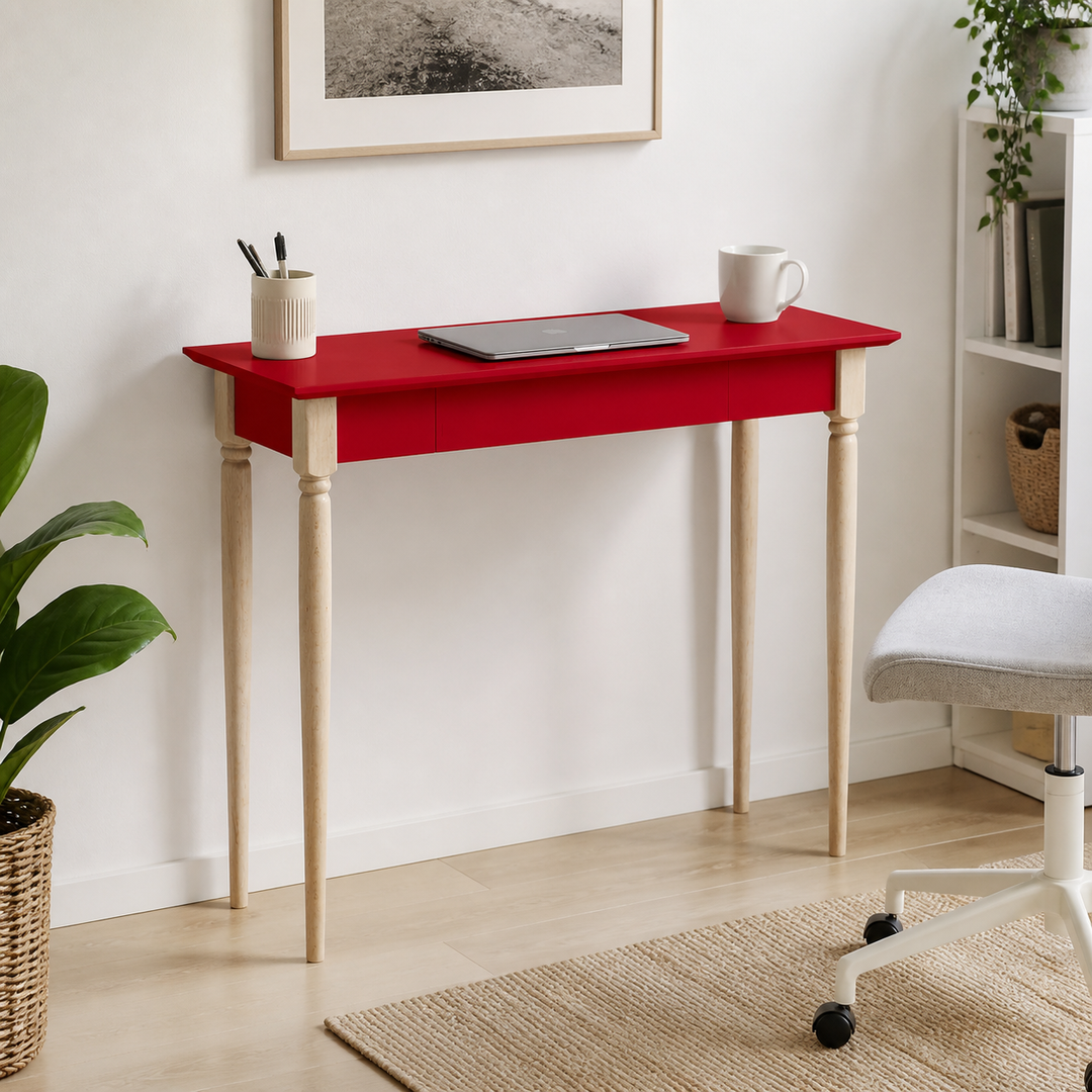 MAMO Skrivebord 105x40cm - Rød – supplerende neutral dagslysscene
