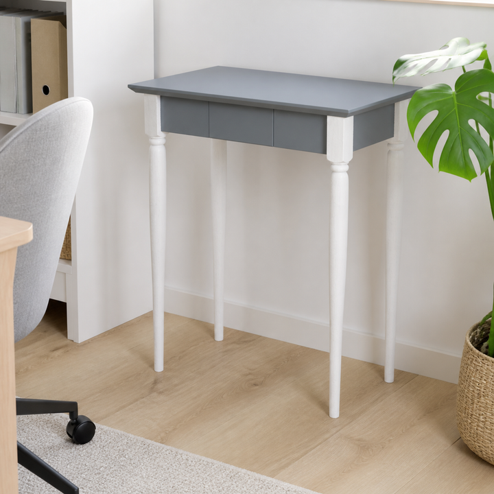 MAMO Skrivebord 65x40 cm - Hvide Ben / Mørkegrå – materiale- eller konstruktionsdetalje
