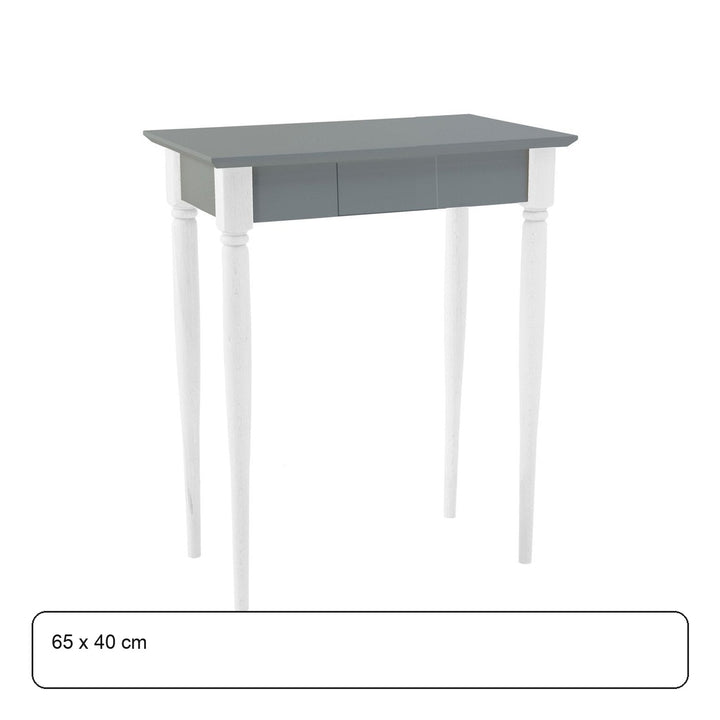 MAMO Skrivebord 65x40 cm - Hvide Ben / Mørkegrå – maaldigram