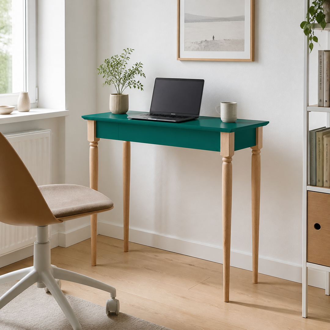 MAMO Skrivebord 85x40cm - Grøn – supplerende neutral dagslysscene