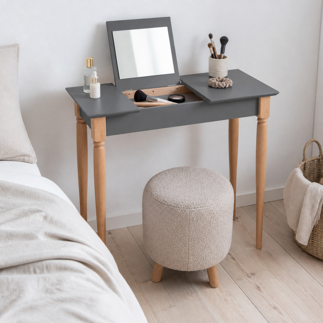 MAMO Sminkebord med spejl - 105x35cm Mørkegrå – materiale- eller konstruktionsdetalje