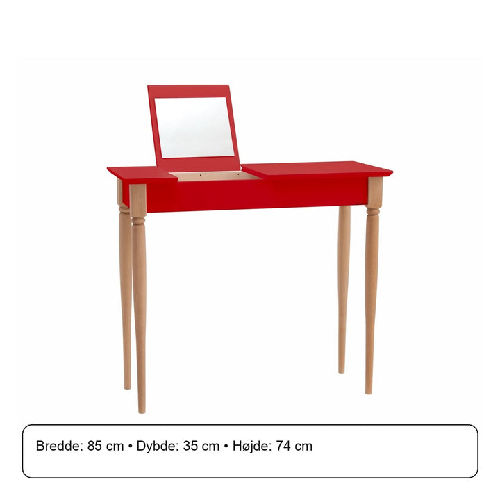 MAMO Sminkebord med spejl - 85x35cm Rød – måldiagram