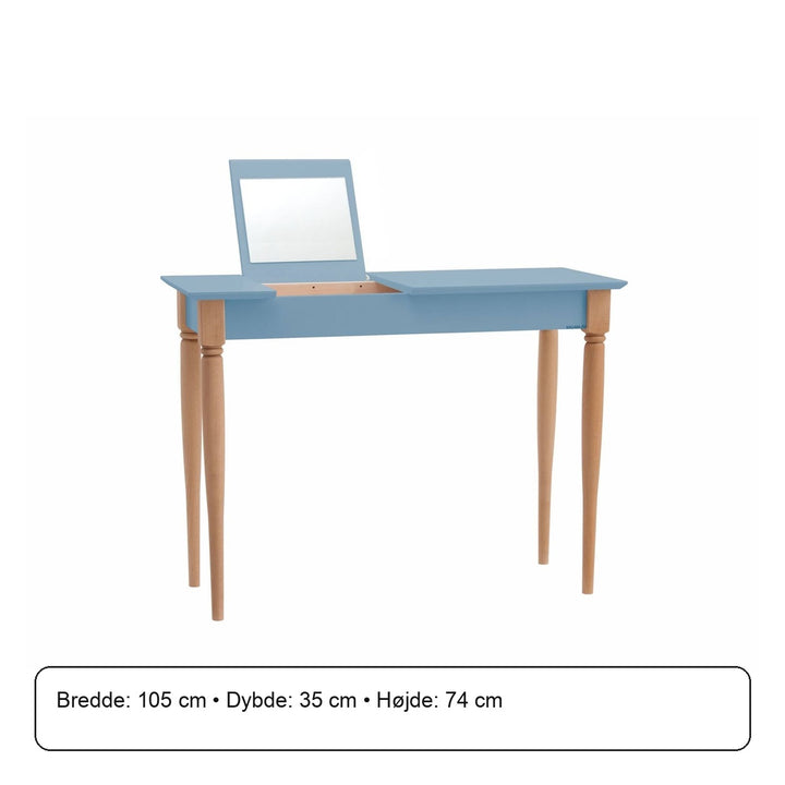 MAMO Sminkebord med spejl 105x35cm Gentle Blue – måldiagram