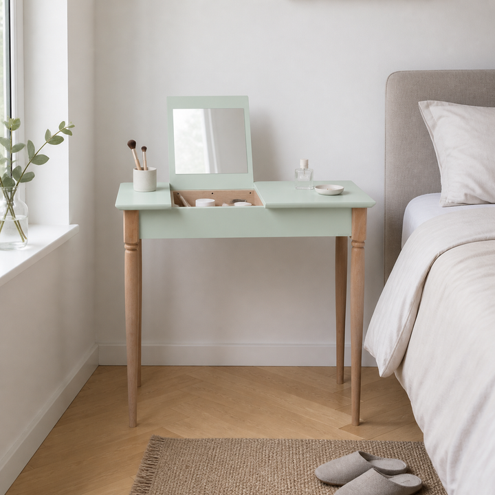 MAMO sminkebord med spejl 85x35cm Fleeting Mint – vigtigste funktion