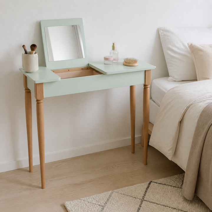 MAMO sminkebord med spejl 85x35cm Fleeting Mint – materiale- eller konstruktionsdetalje