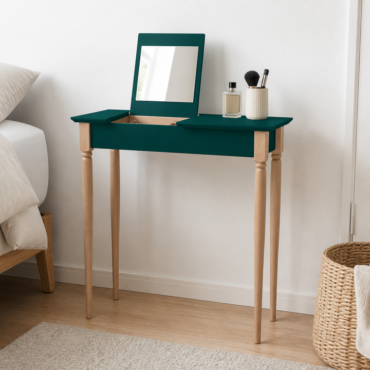 MAMO Sminkebord med spejl, 65x35cm, Grøn – materiale- eller konstruktionsdetalje