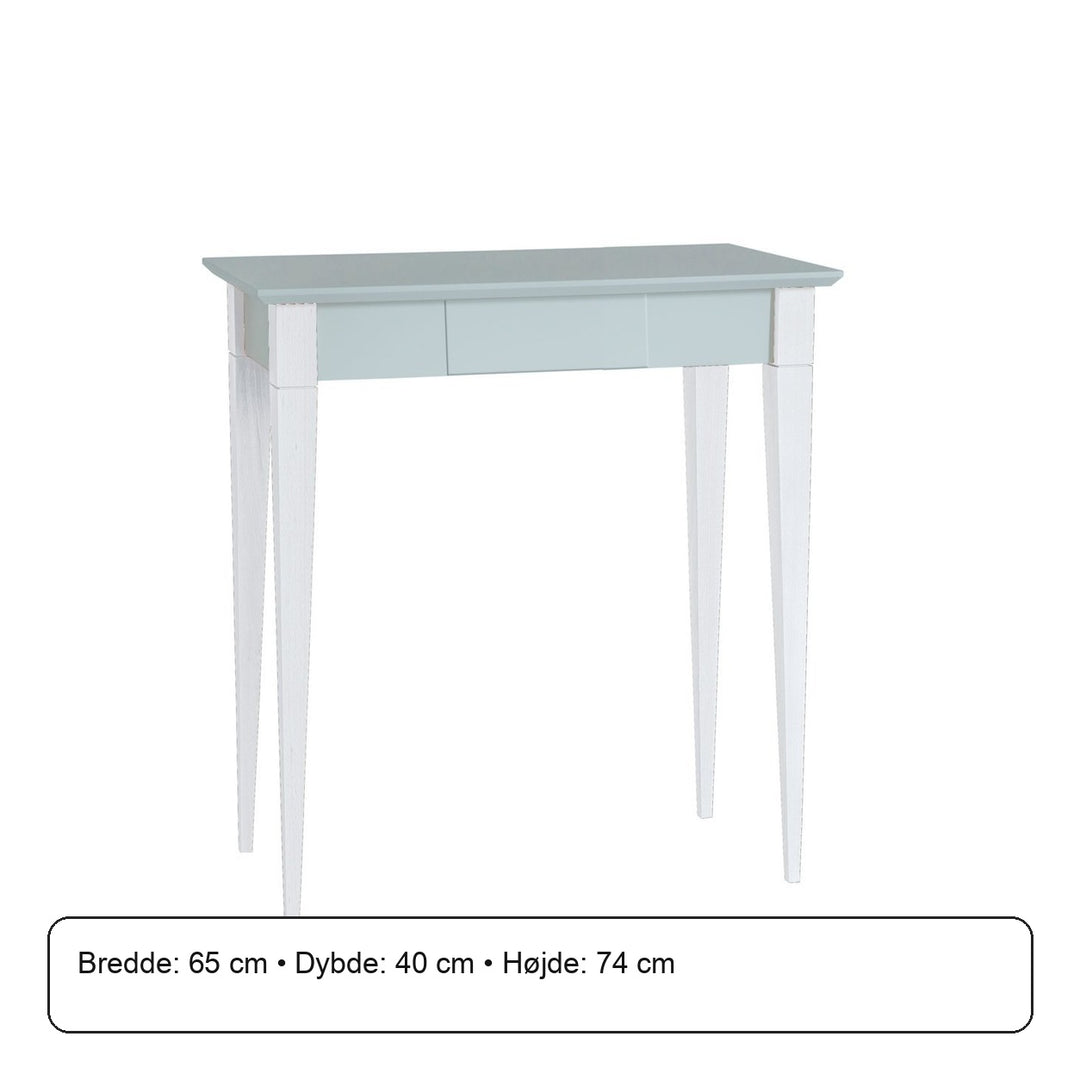 MIMO Skrivebord - 65x40cm Hvide Ben / Mørkegrå – måldiagram