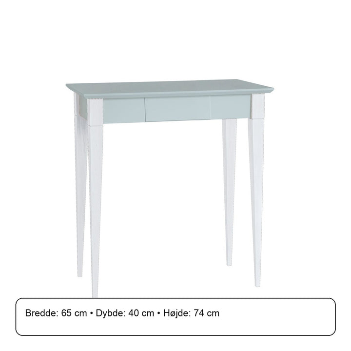 MIMO Skrivebord - 65x40cm Hvide Ben / Mørkegrå – måldiagram