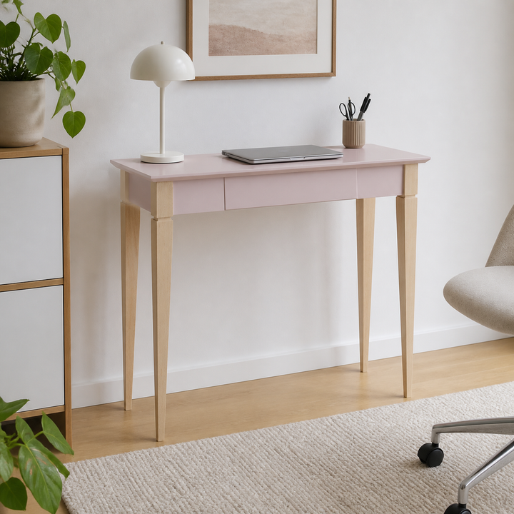 MIMO Skrivebord 105x40cm - Pink – supplerende neutral dagslysscene