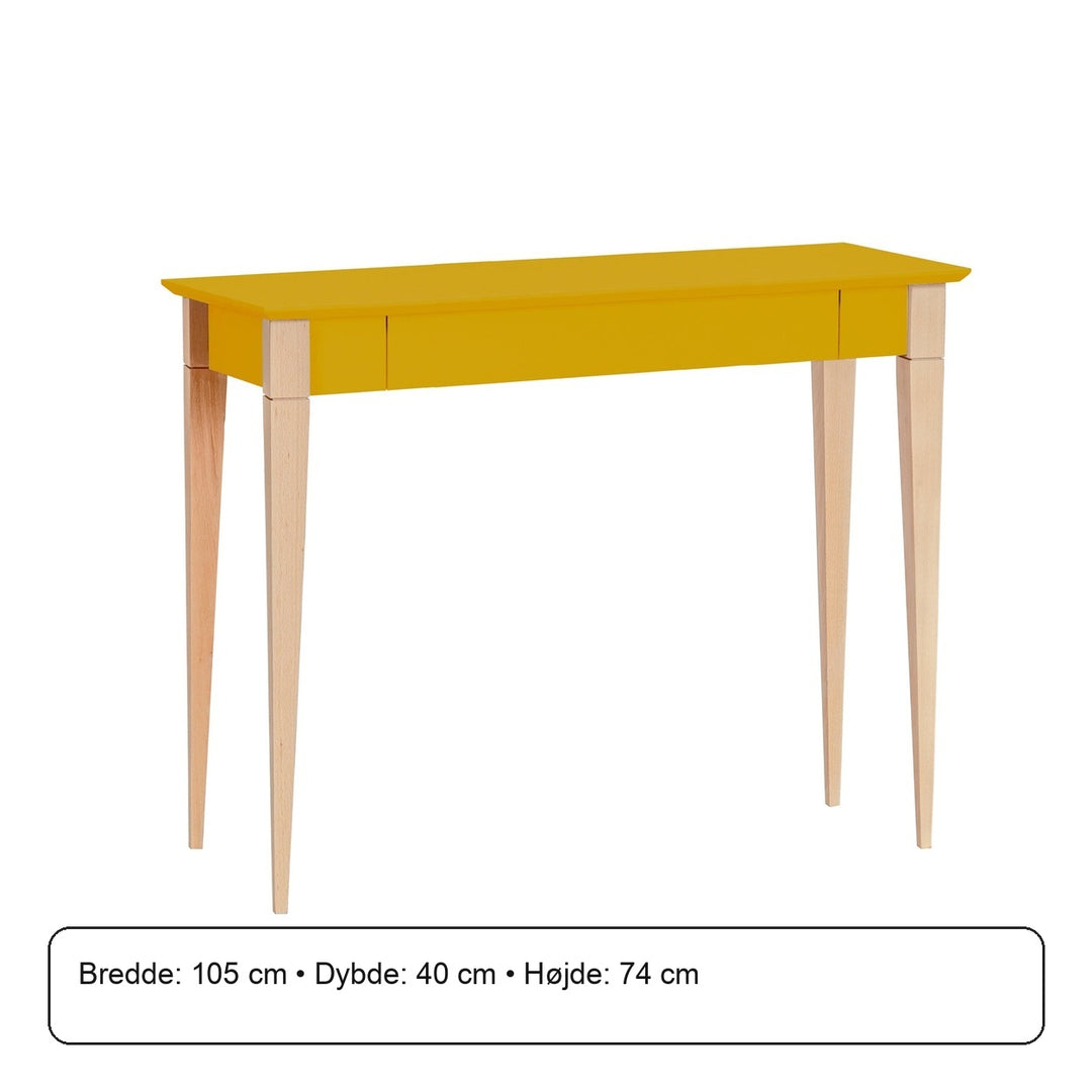 MIMO Skrivebord 105x40cm Gul – måldiagram