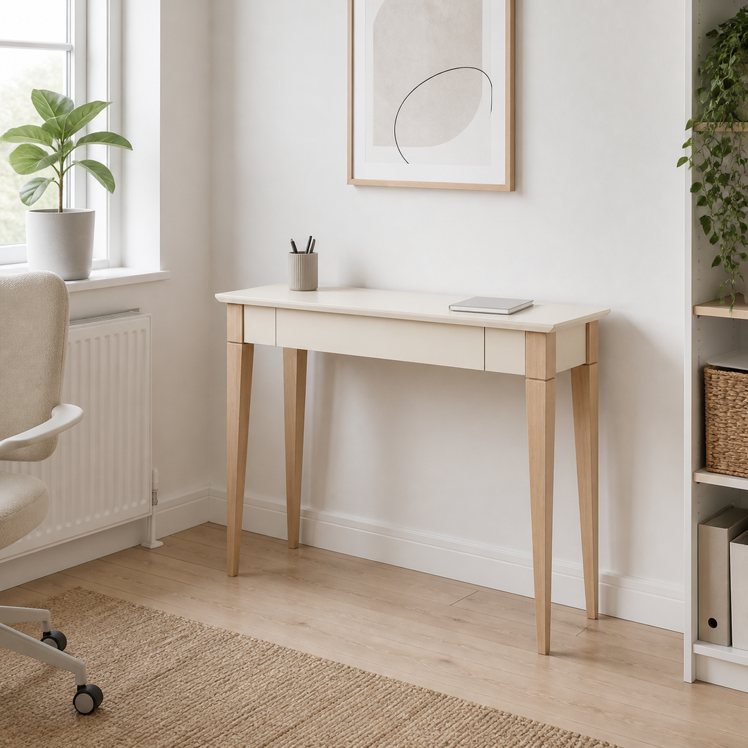 MIMO Skrivebord 105x40cm Hvid – hele produktet lukket i hjemmet