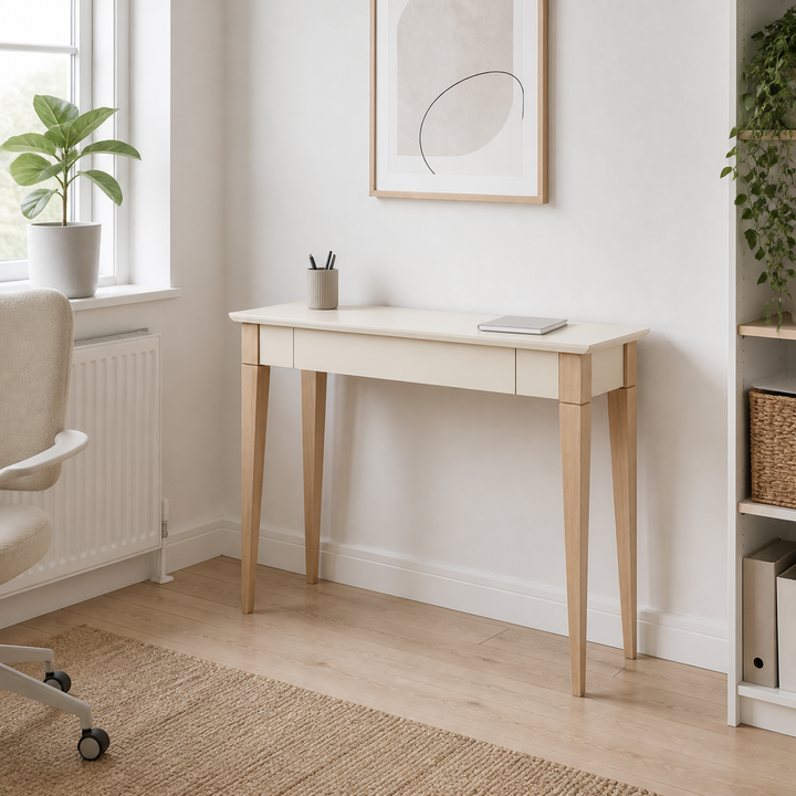 MIMO Skrivebord 105x40cm Hvid – hele produktet lukket i hjemmet