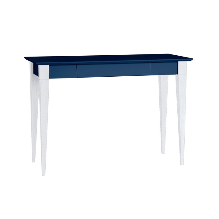 MIMO Skrivebord 105x40cm Hvide Ben / Marineblå – eksakt packshot på hvid baggrund