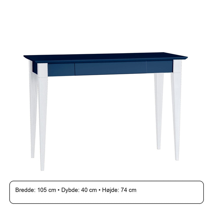 MIMO Skrivebord 105x40cm Hvide Ben / Marineblå – måldiagram