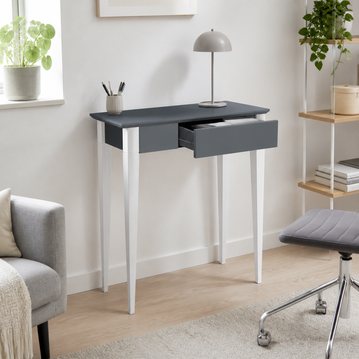 MIMO Skrivebord 65x40cm Hvide Ben / Grafit – vigtigste funktion