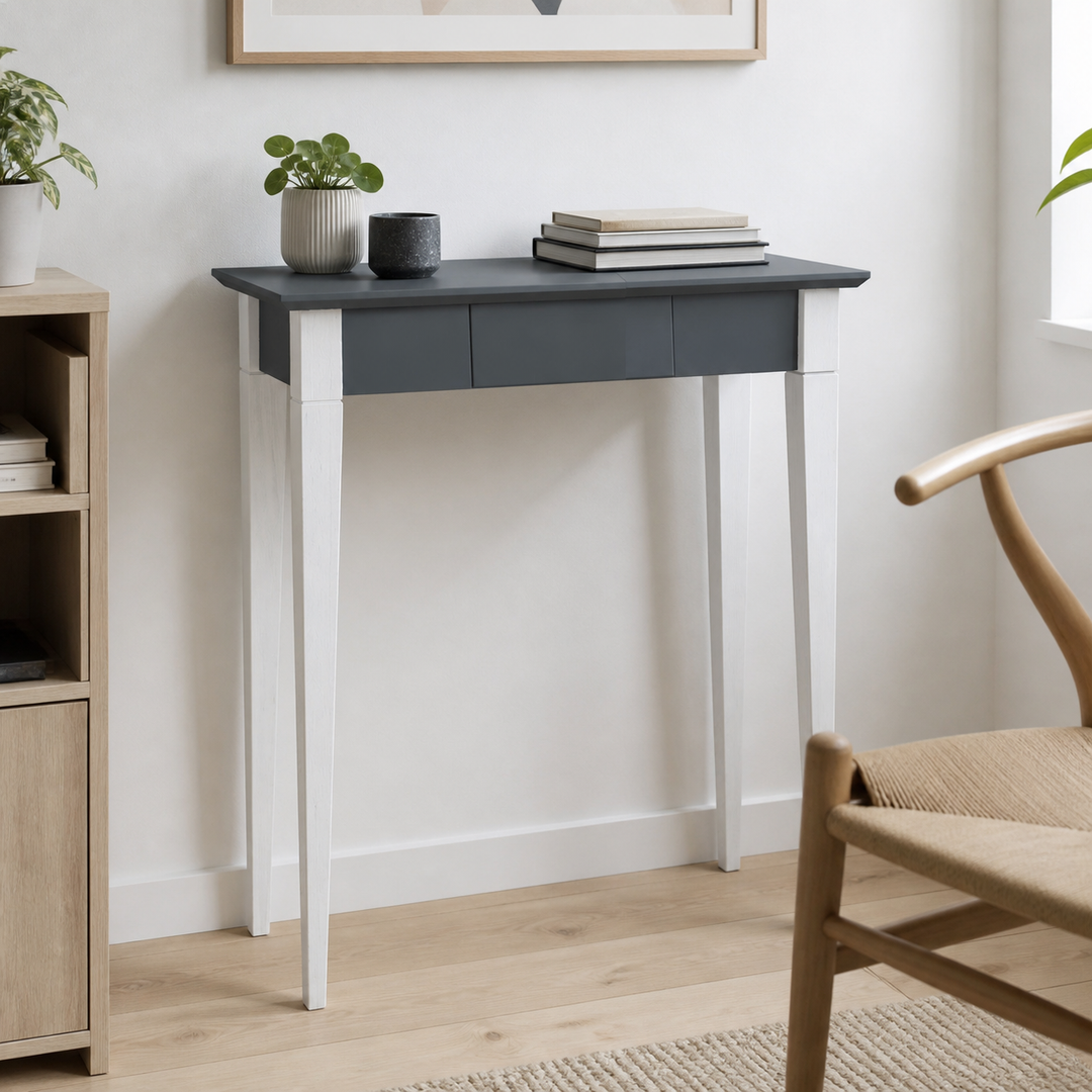 MIMO Skrivebord 65x40cm Hvide Ben / Grafit – materiale- eller konstruktionsdetalje