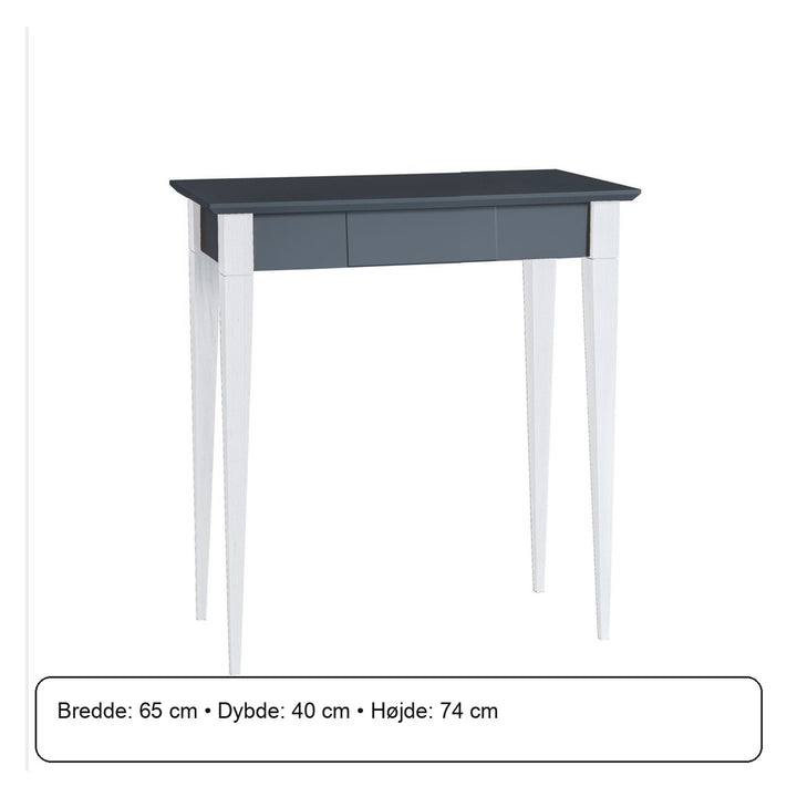 MIMO Skrivebord 65x40cm Hvide Ben / Grafit – måldiagram