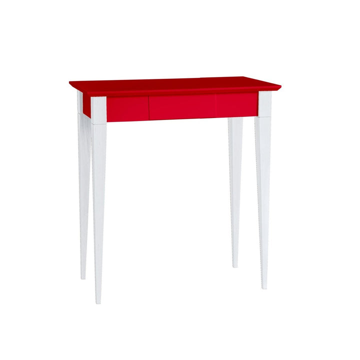 MIMO Skrivebord 65x40cm Hvide Ben / Rød – eksakt packshot på hvid baggrund