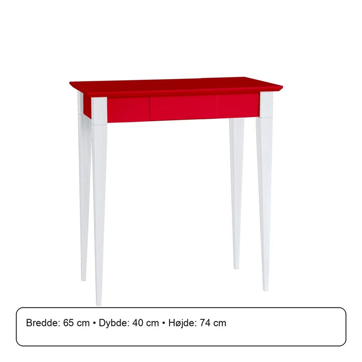 MIMO Skrivebord 65x40cm Hvide Ben / Rød – måldiagram