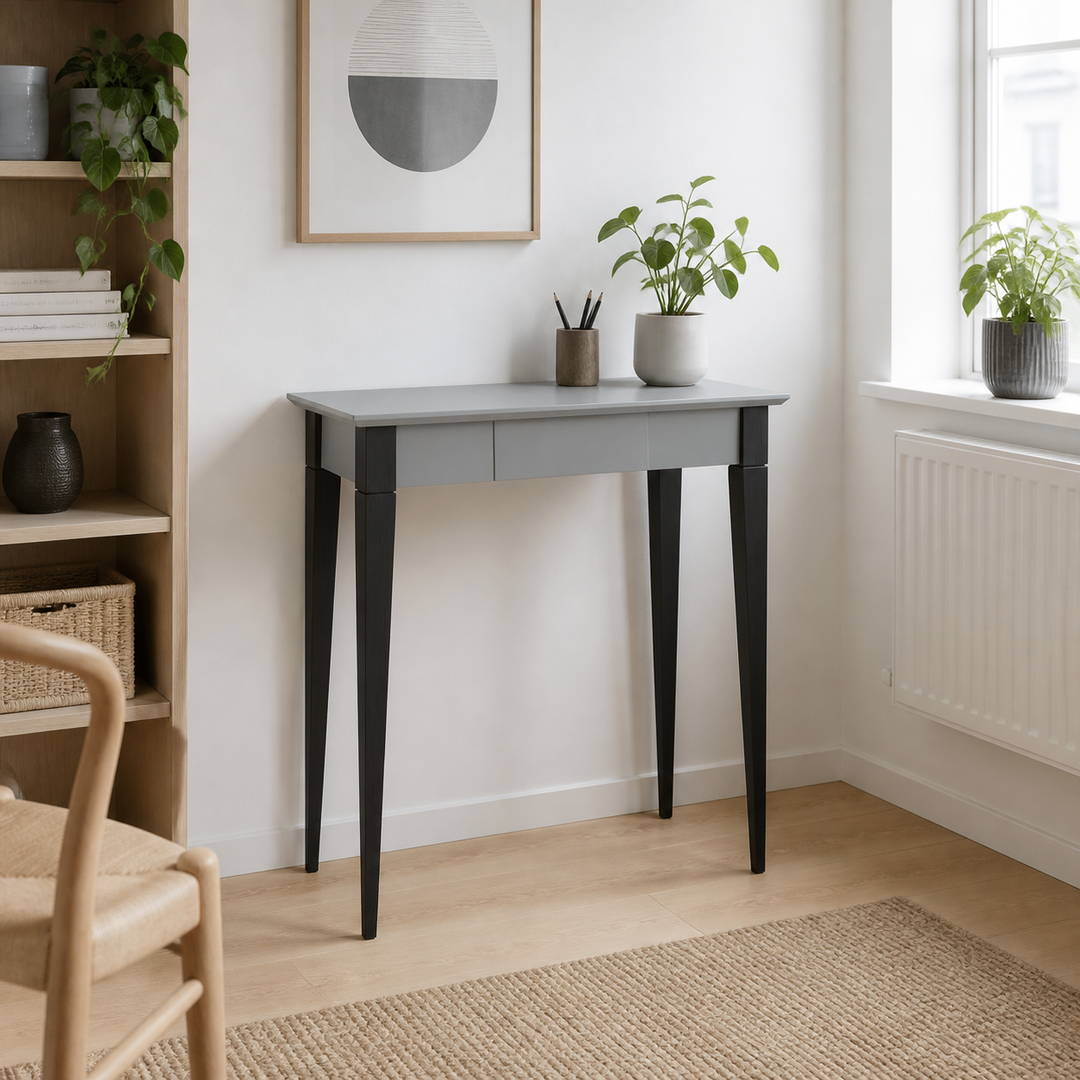 MIMO Skrivebord 65x40cm Sorte Ben / Mørkegrå – hele produktet lukket i hjemmet