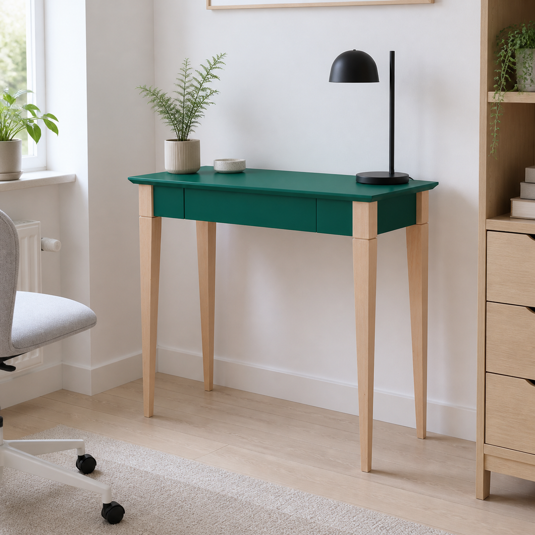 MIMO Skrivebord 85x40cm Grøn – hele produktet lukket i hjemmet