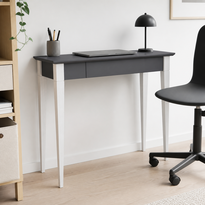 MIMO Skrivebord 85x40cm Hvide Ben / Grafit – materiale- eller konstruktionsdetalje