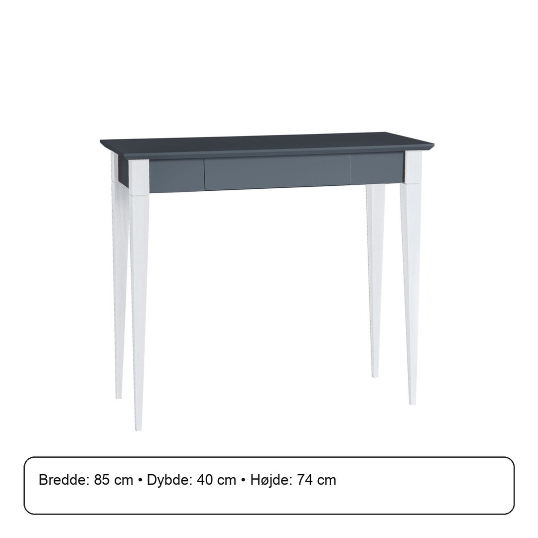 MIMO Skrivebord 85x40cm Hvide Ben / Grafit – måldiagram