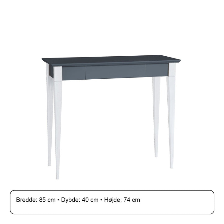 MIMO Skrivebord 85x40cm Hvide Ben / Grafit – måldiagram
