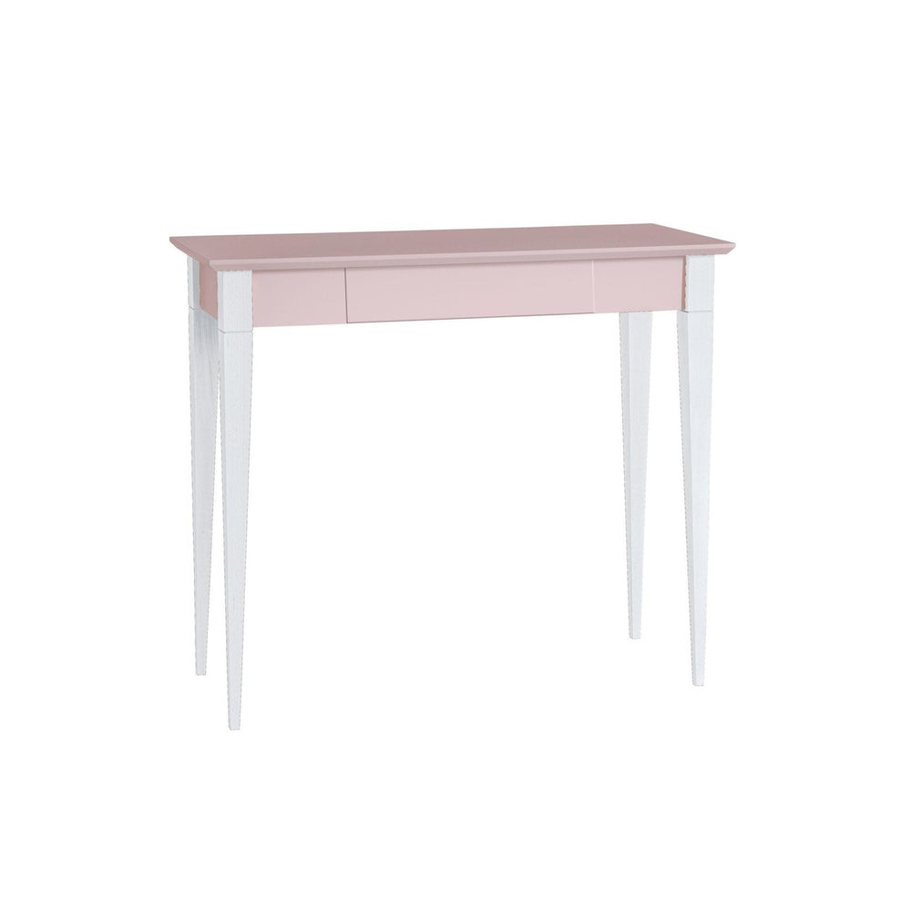 MIMO Skrivebord 85x40cm Hvide Ben / Pink – eksakt packshot på hvid baggrund