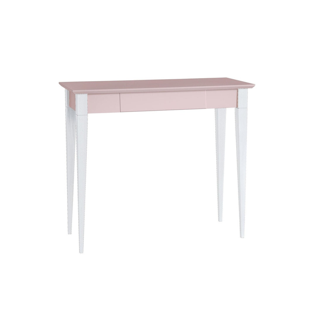 MIMO Skrivebord 85x40cm Hvide Ben / Pink – eksakt packshot på hvid baggrund