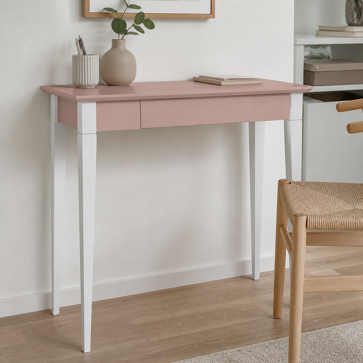 MIMO Skrivebord 85x40cm Hvide Ben / Pink – materiale- eller konstruktionsdetalje