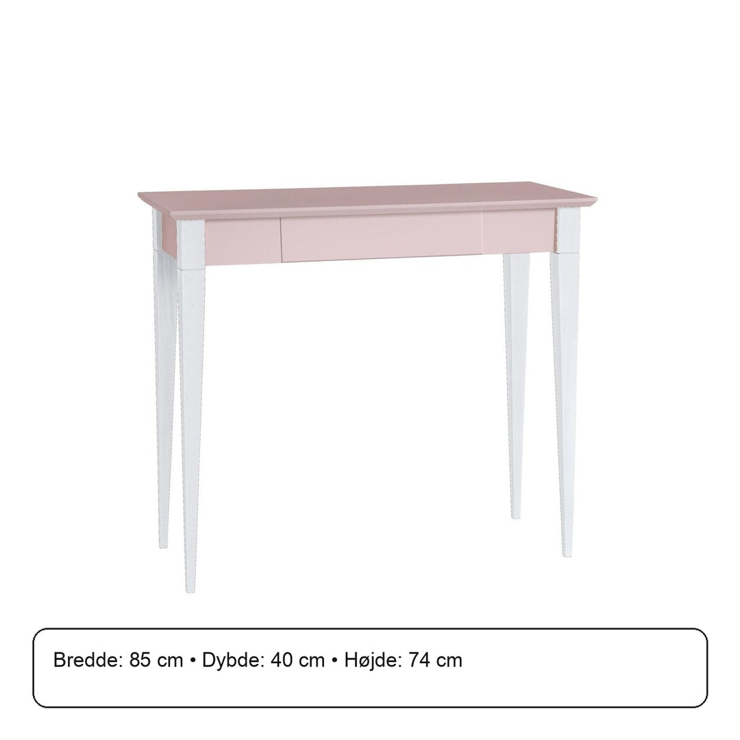 MIMO Skrivebord 85x40cm Hvide Ben / Pink – måldiagram