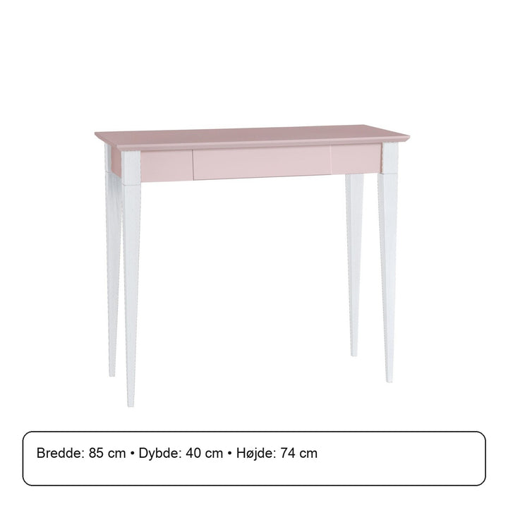 MIMO Skrivebord 85x40cm Hvide Ben / Pink – måldiagram