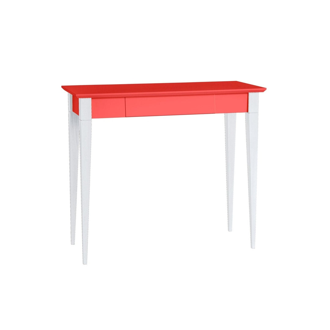 MIMO Skrivebord 85x40cm Hvide Ben / Rød – eksakt packshot på hvid baggrund