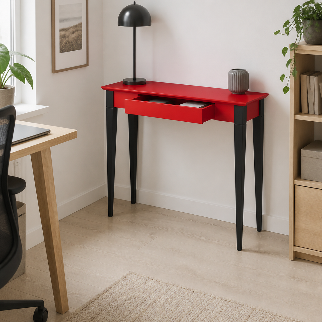 MIMO Skrivebord 85x40cm Sort Ben / Rød – vigtigste funktion