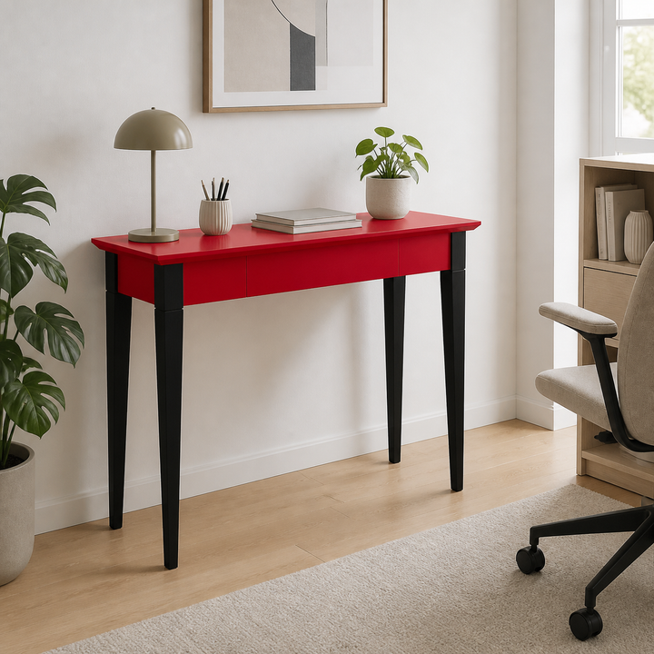 MIMO Skrivebord 85x40cm Sort Ben / Rød – anden naturlig anvendelse eller vinkel