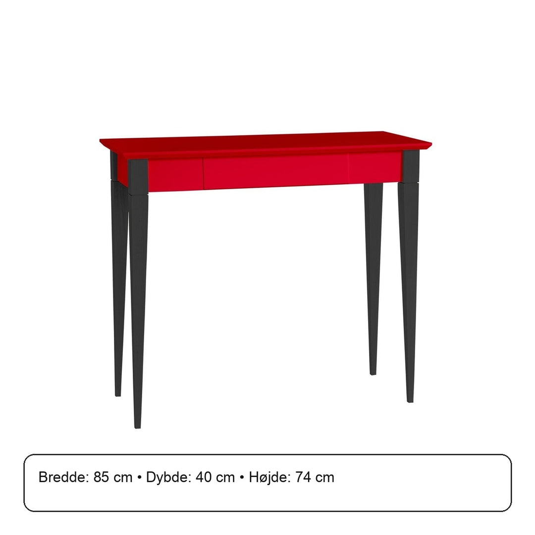 MIMO Skrivebord 85x40cm Sort Ben / Rød – måldiagram