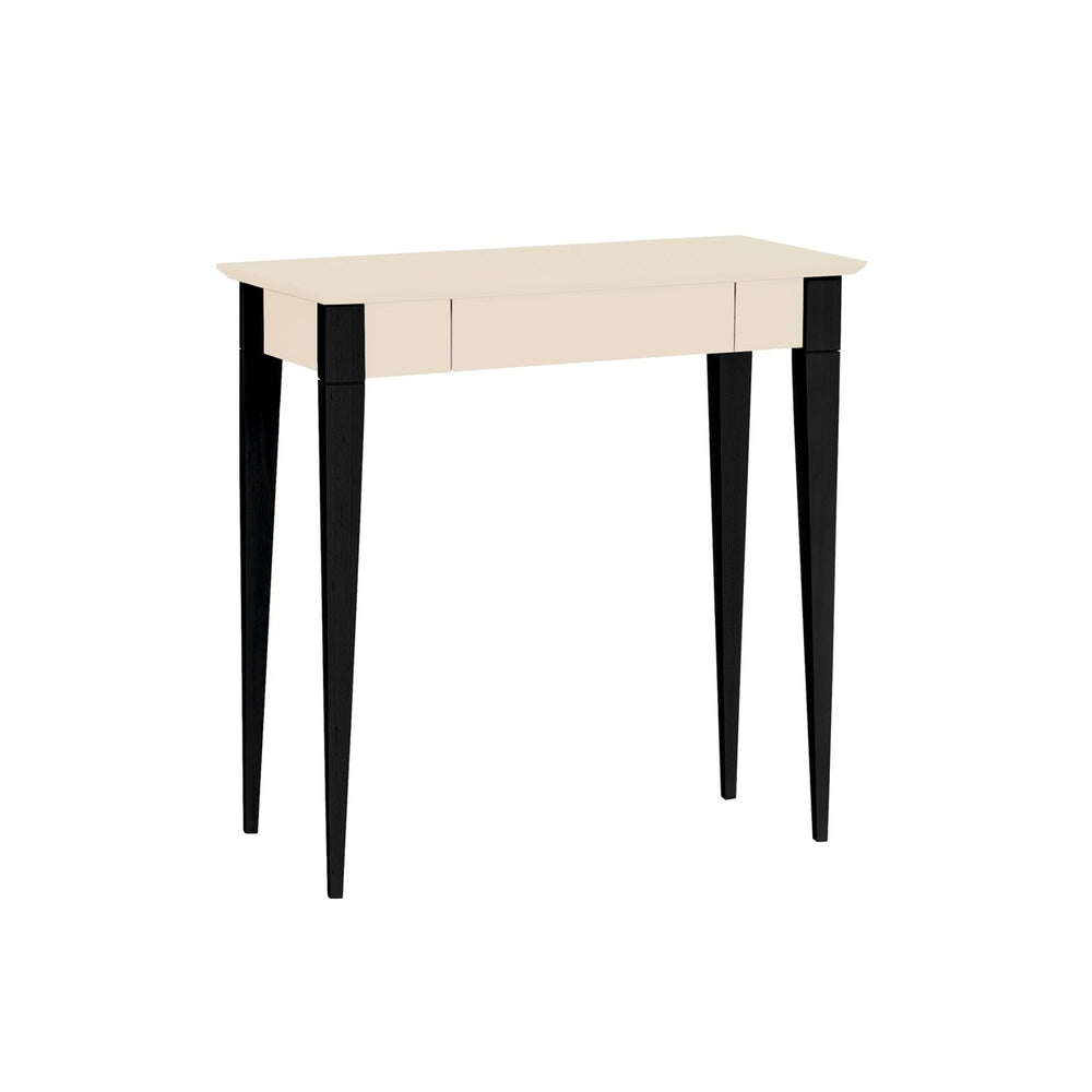 MIMO Skrivebord 85x40cm Sorte Ben Hvid – eksakt packshot på hvid baggrund