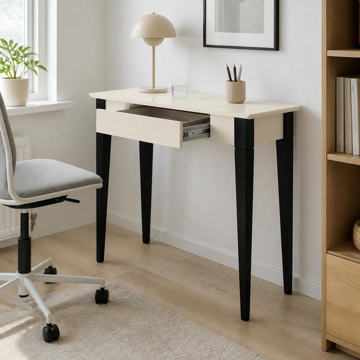 MIMO Skrivebord 85x40cm Sorte Ben Hvid – vigtigste funktion