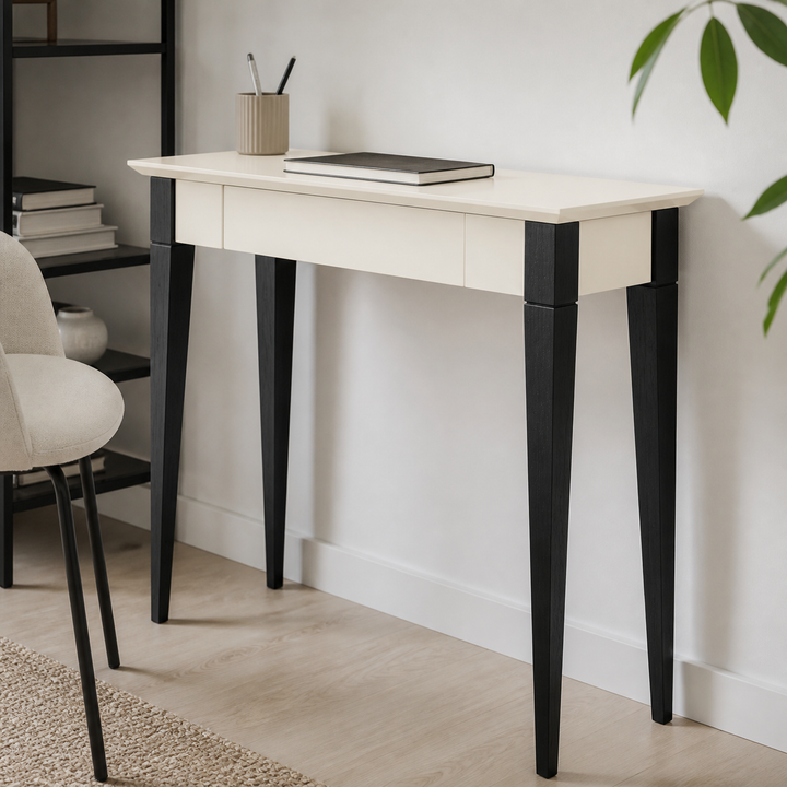 MIMO Skrivebord 85x40cm Sorte Ben Hvid – materiale- eller konstruktionsdetalje