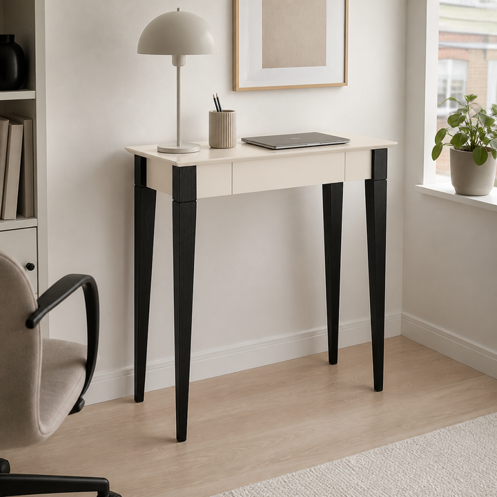 MIMO Skrivebord 85x40cm Sorte Ben Hvid – anden naturlig anvendelse eller vinkel