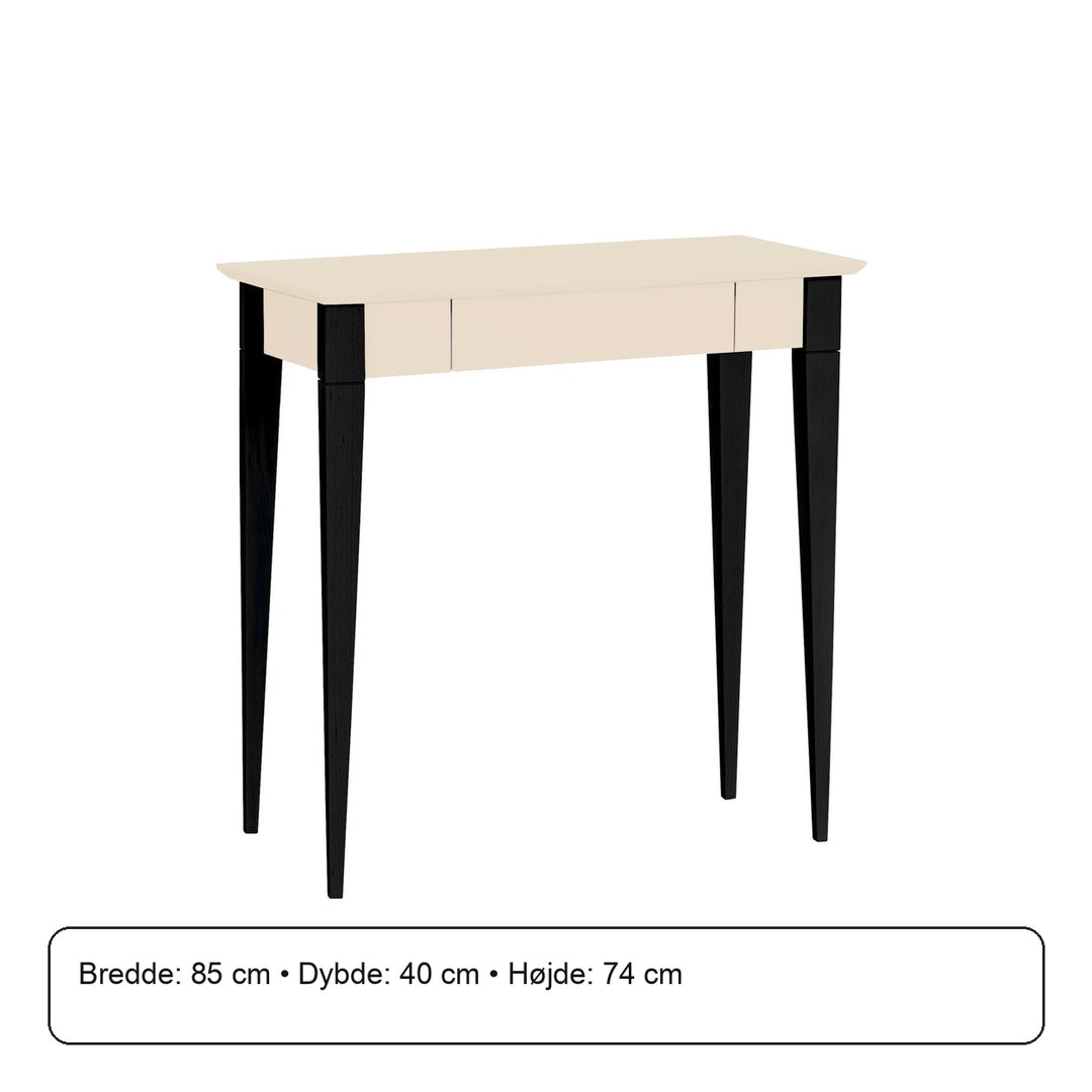 MIMO Skrivebord 85x40cm Sorte Ben Hvid – måldiagram