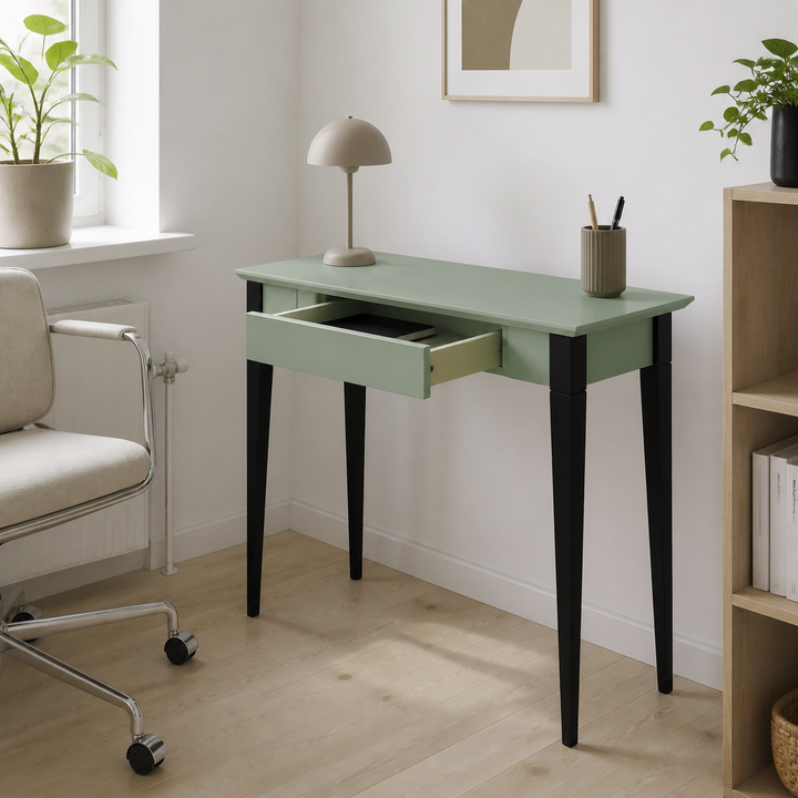 MIMO Skrivebord 85x40cm Sorte Ben Salviegrøn – vigtigste funktion