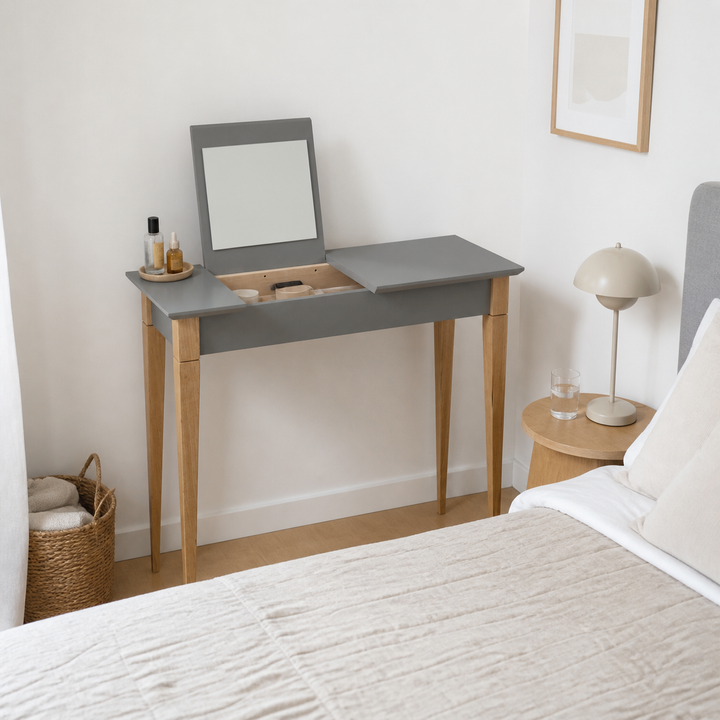 MIMO Sminkebord med spejl - 105x35cm Mørkegrå – materiale- eller konstruktionsdetalje