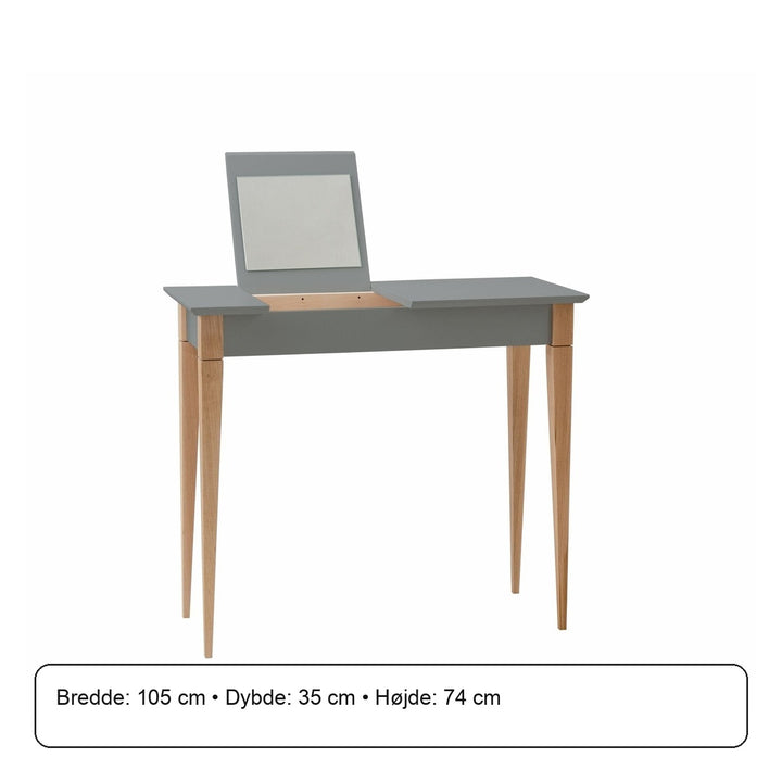 MIMO Sminkebord med spejl - 105x35cm Mørkegrå – måldiagram